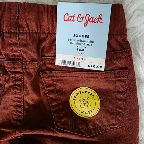 NWT Children's Cat & Jack Stretch Jogger, Rust Color, 18mos - Picture 6 of 8